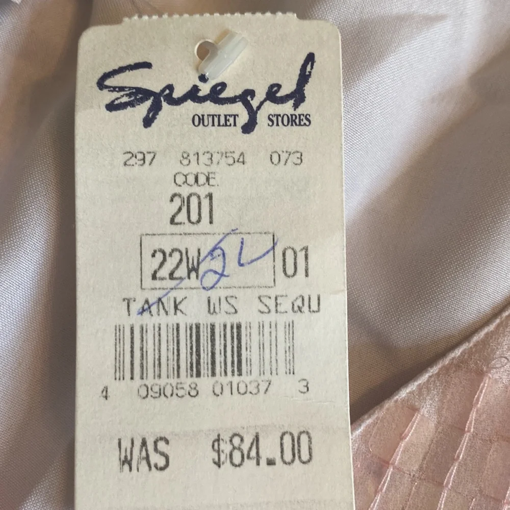 Light pink sequin tank top NWT size 24 - Picture 2 of 7